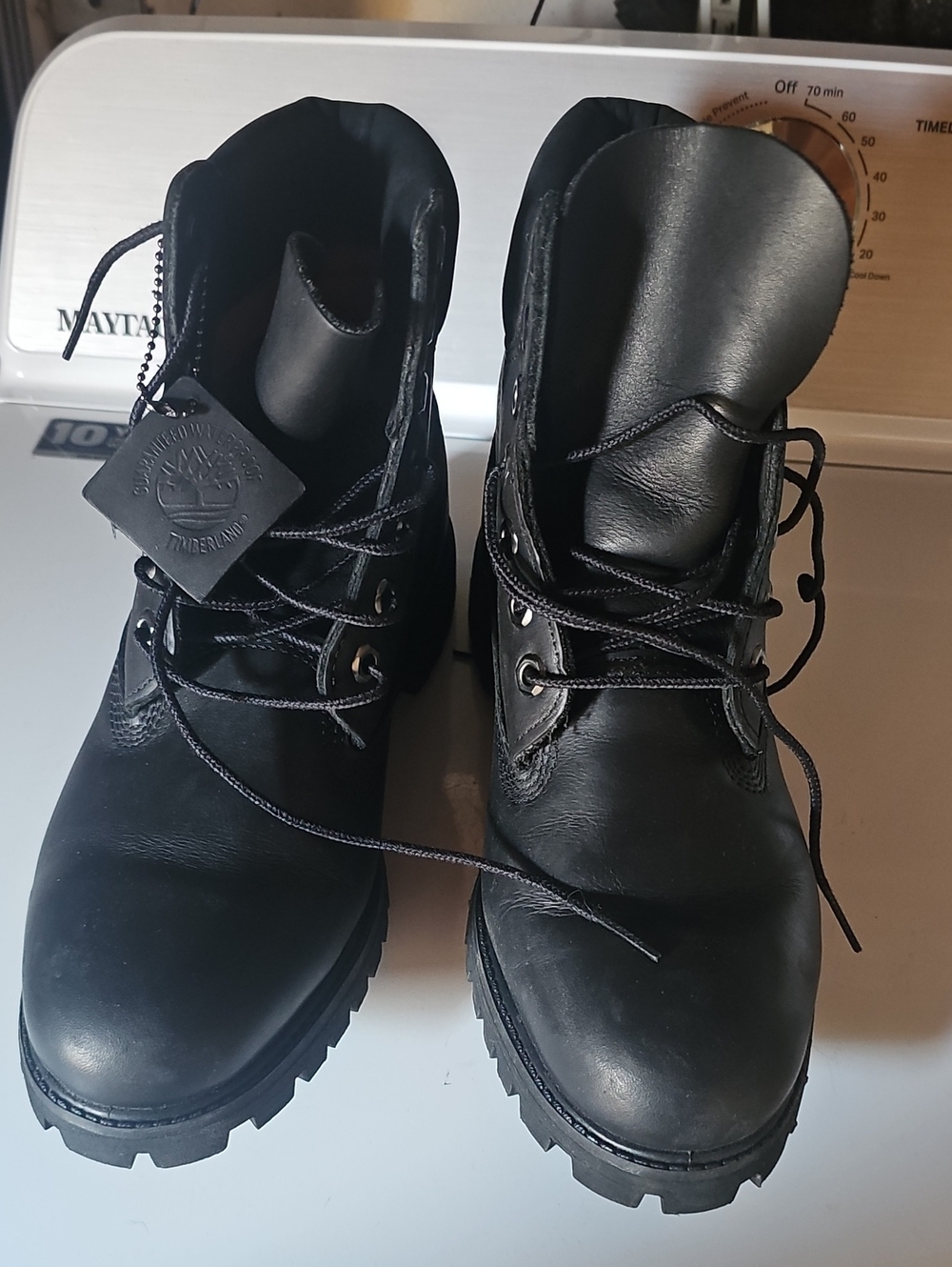 Black Timberland Boots Black 8.5D - Picture 2 of 6